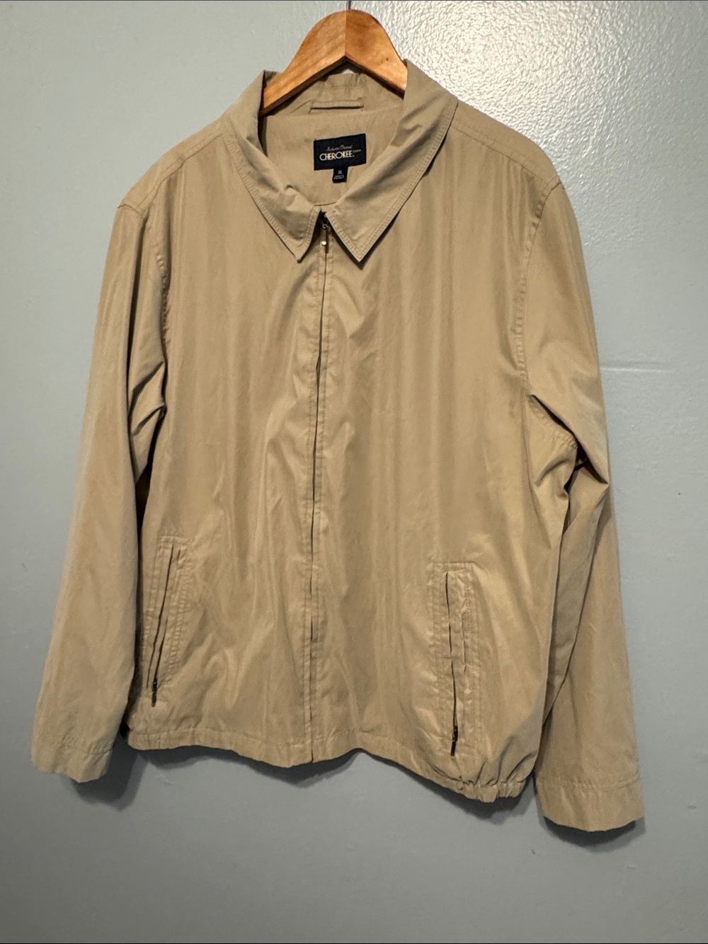Cherokee Lightweight Zip-Front Jacket in Khaki